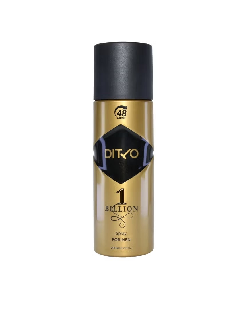 Ditto One Billion Perfumed Body Spray for Men - Long Lasting Scent - 200ml